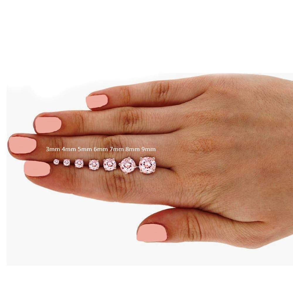 5MM Silber 925 K18 Morganit Einzel 18K Platin Hypoallergen zu Für Beide Geschenk zum Jahrestag Geschenk für Freundin [JIANGXIN] Ohrringe, Damen