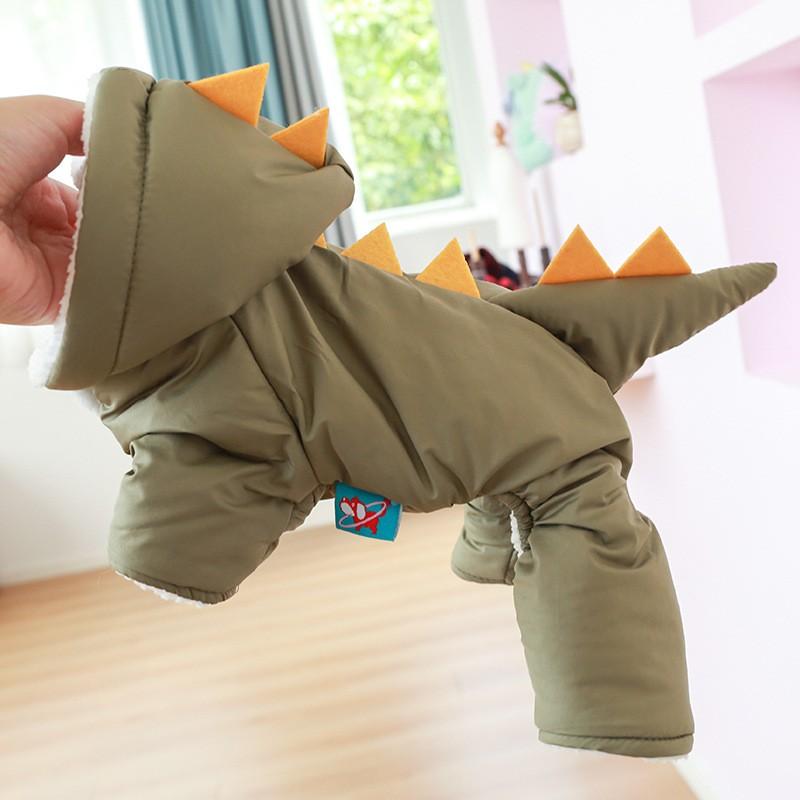 Pet Cotton Clothes, Dog Clothes, Clothes, Plus Velvet And Thickened Dinosaur Cotton Clothes