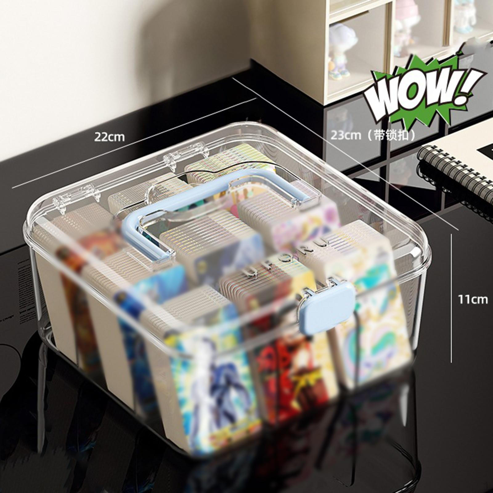 Коробка для хранения торговых карт Кейс Пылезащитный Портативный Ручка Многоцелевой с Разделителями Держатель для blue handle 2476₽