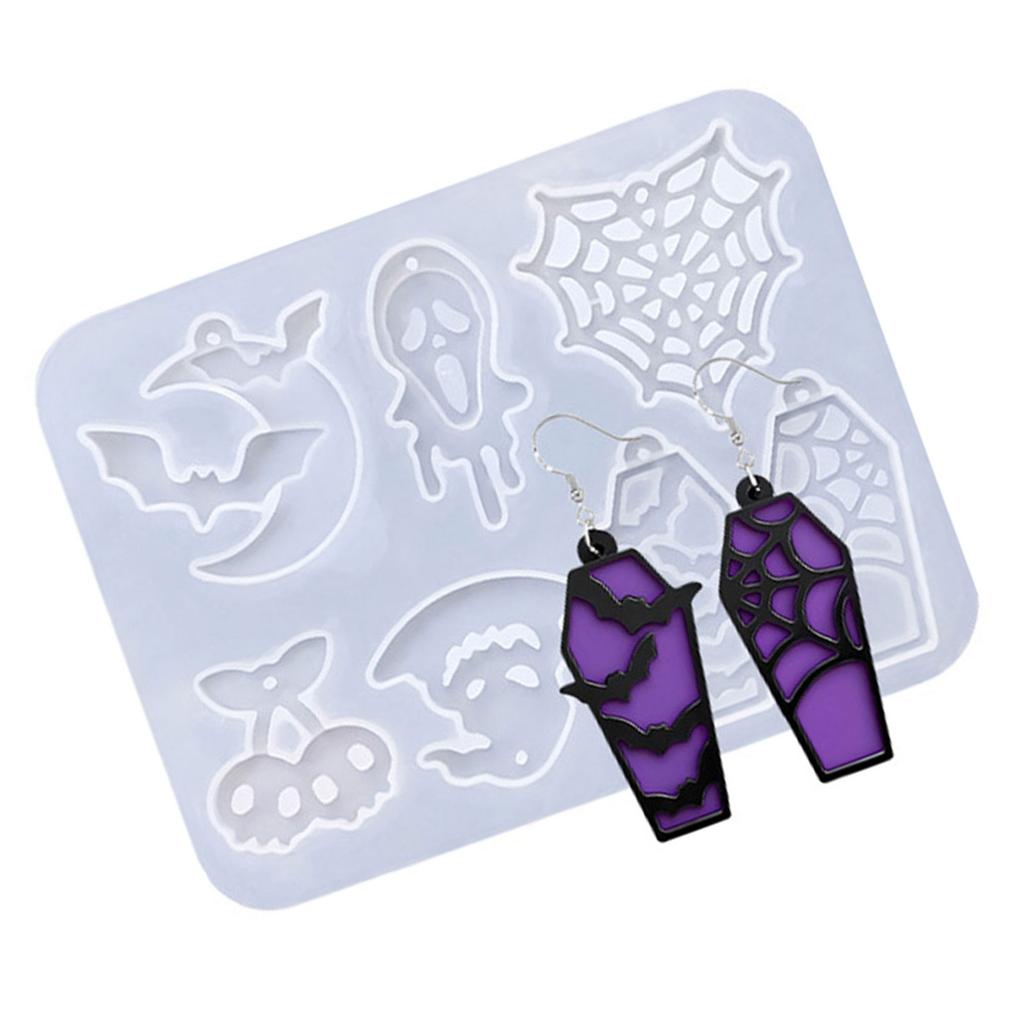 Halloween Thema Ohrringe Form mit Kürbis Geist Design Anhänger Formen Silikon Textur Geeignet für Schmuckherstellung