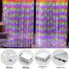 3x3m LED Copper Wire Curtain Lights with Hook & Remote Control for Bedroom