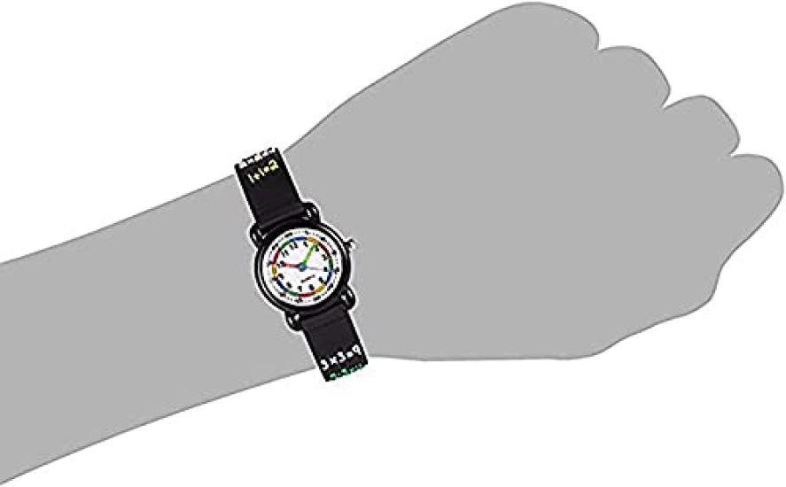 Kids Watch, 3D Cute Cartoon Silicone Band Wristwatch, Time Teacher Gift for Girls Boys (Black)