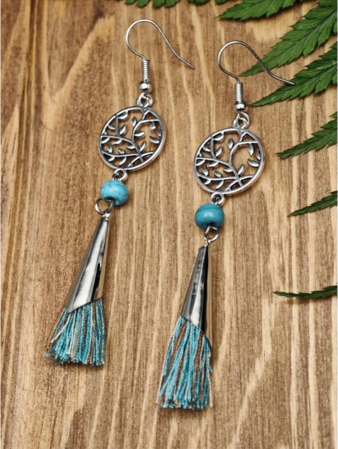 Бирюзовые серьги One Size зелёный