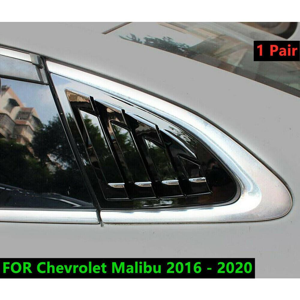2Pc Gloss Black Side Vent Window Louver Shutter Cover For Chevrolet Malibu 16-23