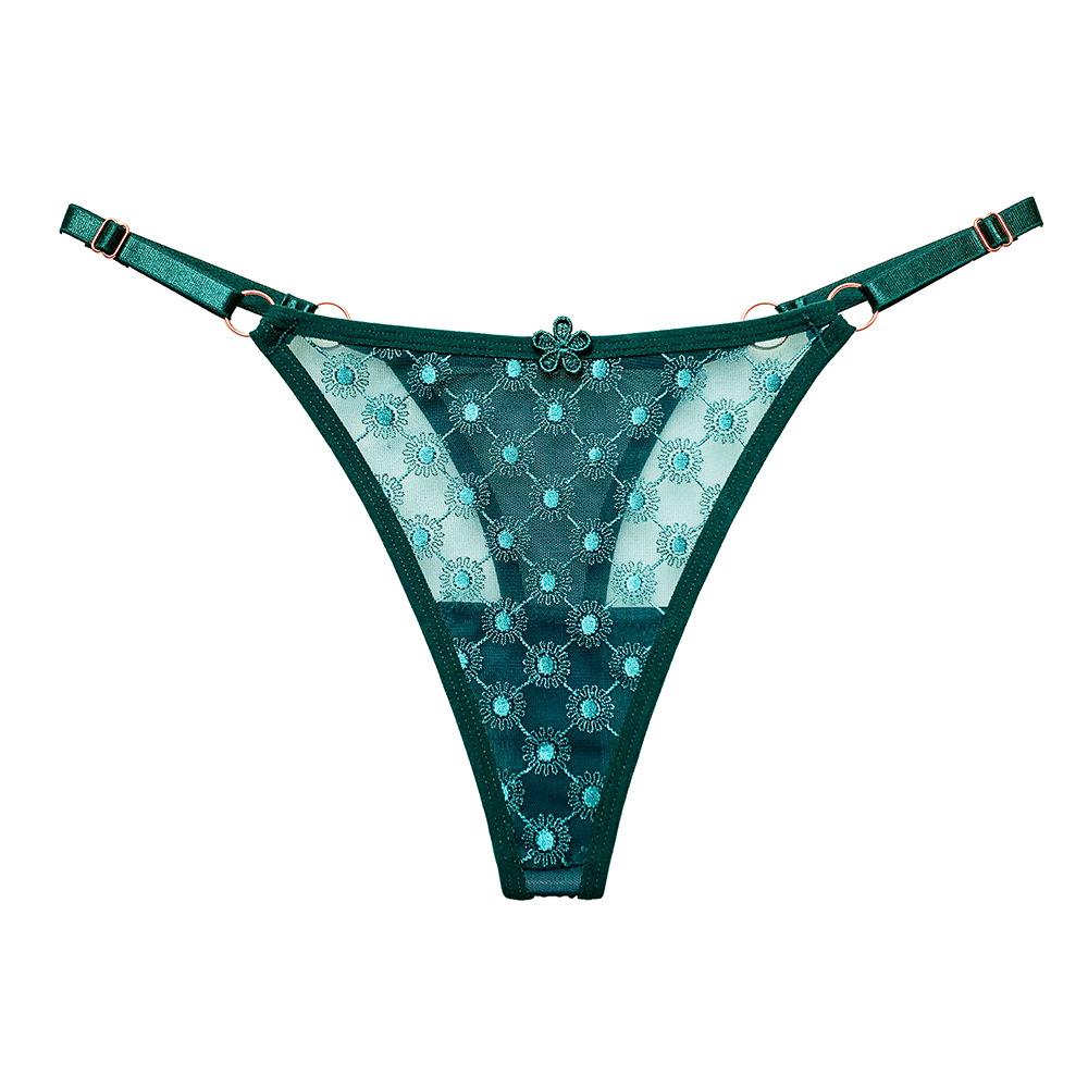 Korean Version of Simple and Slightly Sexy Girl Panties, Fancy Thin Mesh Yarn, Pure Desire, Low Waist Adjustable Thong 2269