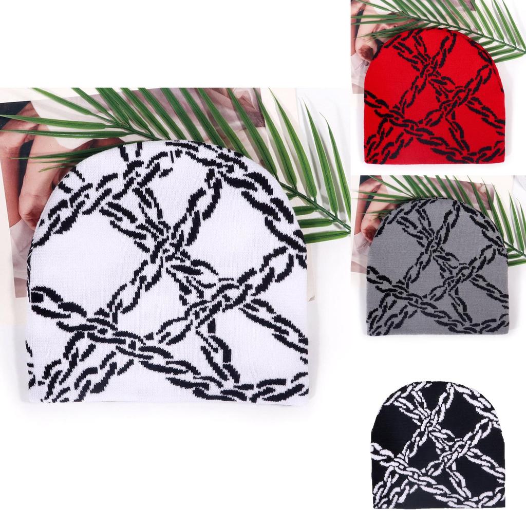 Knit Hat Unisex Streetwear Beanie With Acrylic Fabric For Fall Winter Warmth