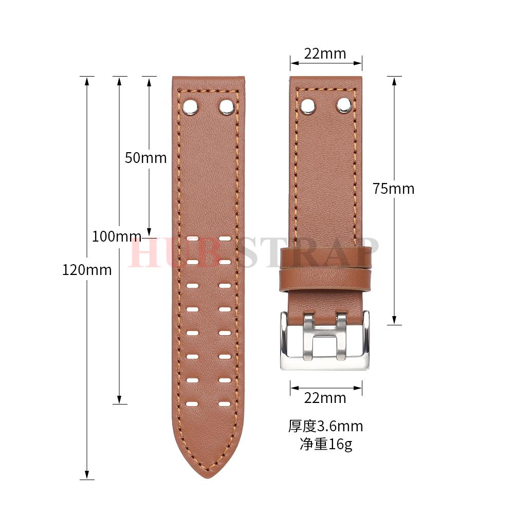 20 22mm Genuine Leather Watch Strap for Hamilton Khaki Aviation Field Navy H70595593 H77616533 Business Watchband Men Wristband