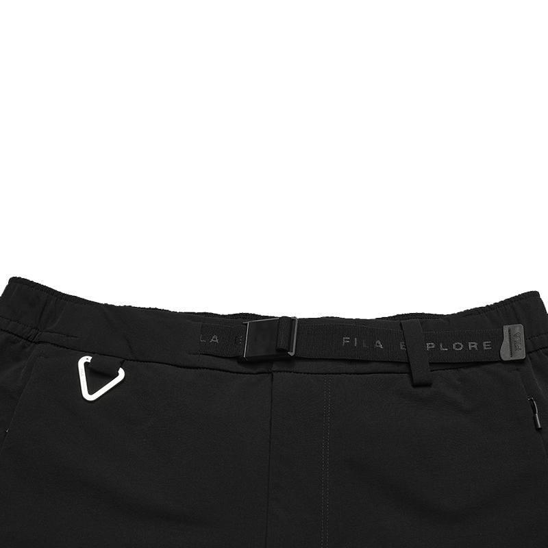 Fila Explorer Minimalist Solid Color Outdoor Mountain Sports Classic Versatile Comfortable Straight Leg Woven Casual Pants Men Bottoms A11M547805FBK