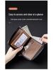 Retro Men's Color Block Leather Wallet with Zipper – Multi-functional Card Holder with Multiple Slots