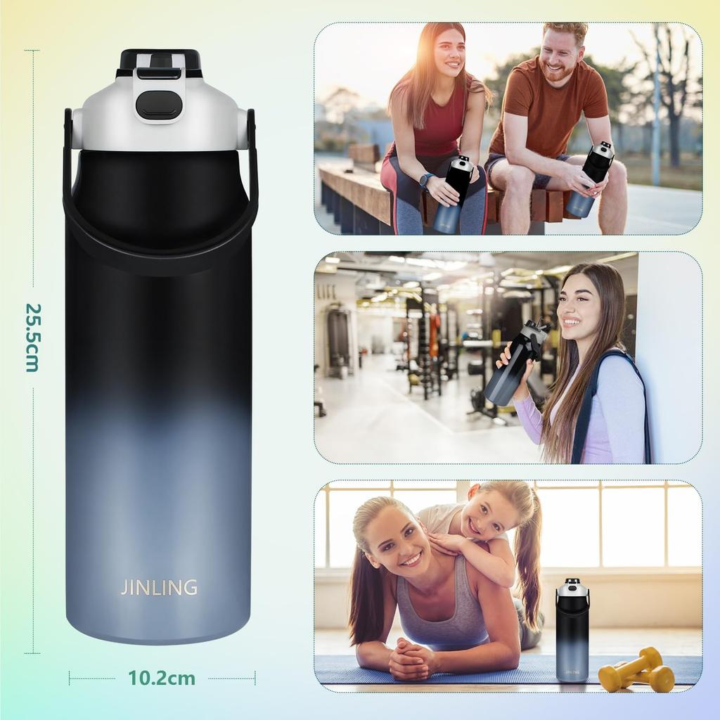 JINLING Water Vacuum Keeps Drinks Hot or Stainless Steel 316 Sports Wide with Compatible with Sports Unisex 1.5L Bottle, 1L/1.8L Capacity, Insulated,