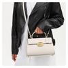 Coach Eliza 27 Classic Presbyopic Oval Lock Flip Hardware Buckle Cow Leather Shoulder Crossbody Handbag Large Size Women's Chalk White