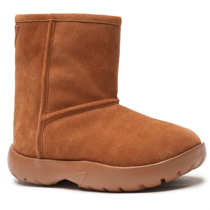 

Женские зимние 2023 года бархатные сноубутсы на подкладке из овечьей шерсти - Толстые, теплые, хлопковые, короткие и на толстой подошве ботинки-буханки EU 36 верблюд