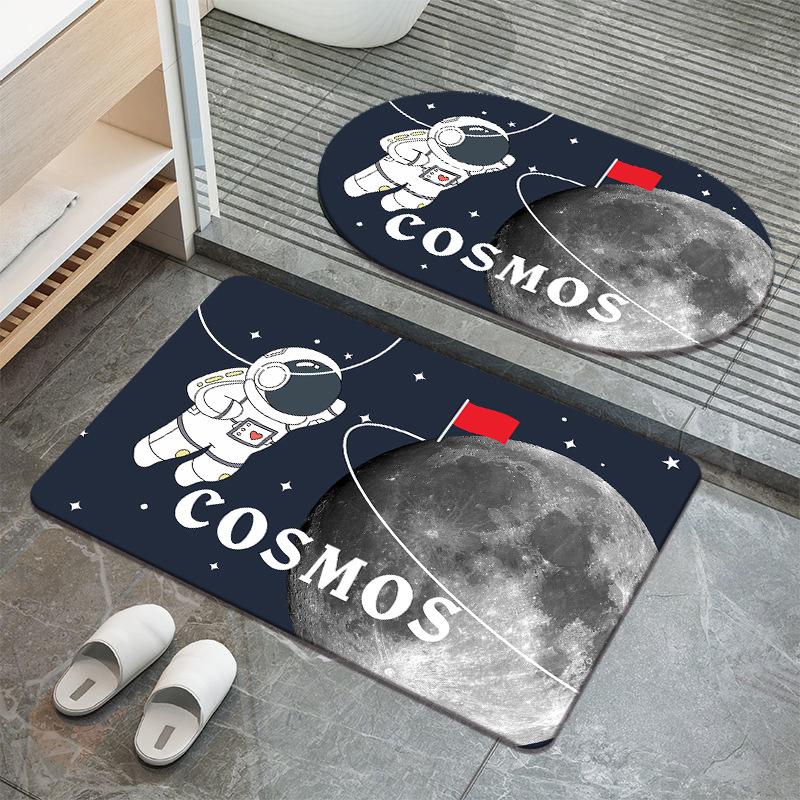 Cartoon Astronaut Diatom Mud Floor Mat Home Doormat Bathroom Moisture-wicking Non-slip Cushion Restroom Quick Drying Soiled Foot Mat