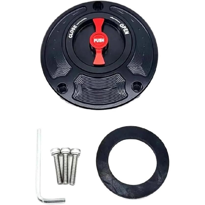 Gas Fuel Tank Cap for YA&MAHA YZF R1 R3 R6 R7 R25 R125 2010-2023 Keyless Motorcycle Fuel Gas Tank Cap Cover Petrol Locking Fuel Cap(Black) красный