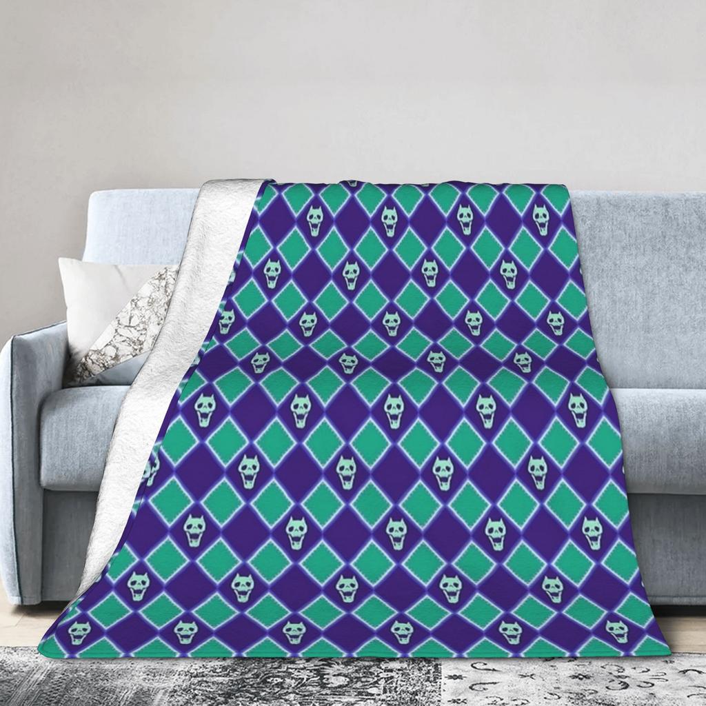 J-JoJos Bizarre Adventure Deckenbezug Korallenfleece Plüsch Japanischer Anime Ultra-Weiche Überwurfdecke für Zuhause Couch Bett Teppich