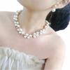 Beaded Necklace and for and Everyday Use and [N-Style] Earrings, Pearl, Rhinestone, Weddings, Parties, (Necklace Earrings)