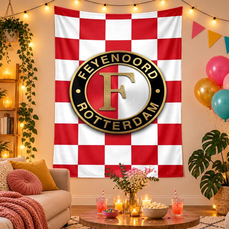 Polyester Wall Tapestry with Feyenoord Design, Decorative Hanging for Bedroom Living Room Dorm