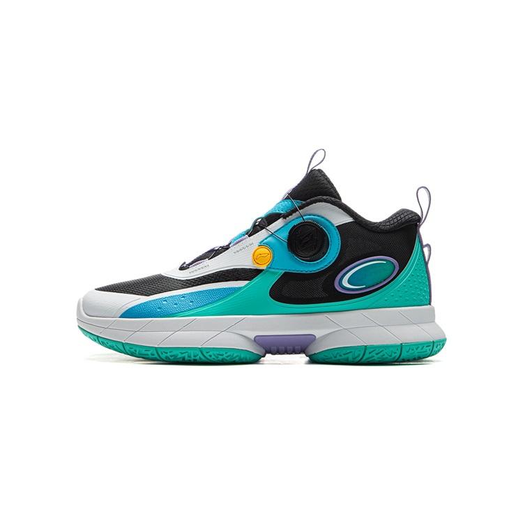 Li Ning Kids Basketball Woven Sports Comfortable Non-Slip Shock Absorbing Wear-Resistant Rebound Breathable Mid-Top Basketball Shoes YKBU092-3