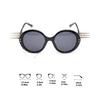 Stylish Black Spiky Round Frame Sunglasses For Men And Women Party Wear With PC Lens Street Wear Eyewears for Party