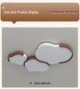 Mid-Century Style Walnut Cloud Ceiling Light - Full Spectrum, Eye Protection, Warm & Romantic Lighting for Living Room or Master Bedroom