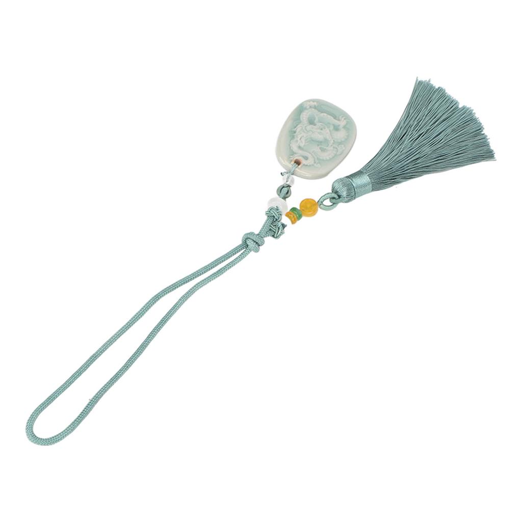 Tassel Pendant Chinese Zodiac Pattern DIY Porcelain Beads Light Weight Elegant Style Decorative