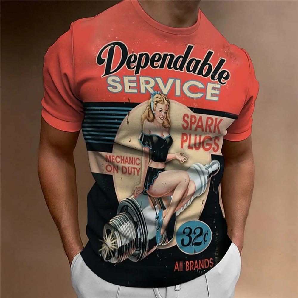 Motorcycle T-shirt New 3D Print Short Sleeve Vintage Classics TShirt For Mens Street Ride Biker Shirts Tops Oversized Tee Shirt
