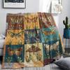 1Pc Patchwork Insect Print Flannel Blanket, High quality Comfortable for All Seasons, Home Decor, Warmth and Comfort, Perfect for Christmas Gifts67