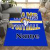 Rams Football Team Spirit Personalized Text Floor Rug Office Rug Perfect for Study Room Bedrooms Decorate Room Entryway Anti-slip Rug