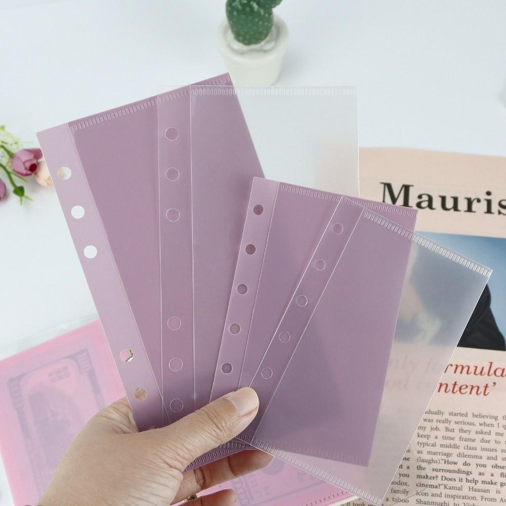 5pcs A6/A7 Loose Leaf Refill Sleeves Transparent Cash Envelope Inserts  School Office Supplies