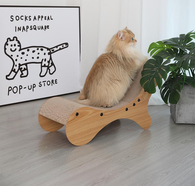 Cat Scratching Wooden Corrugated Cat Scratcher Board Lounge Bed Post Grinding Claw Toys Scrapers for Cats Pet Accessory Products