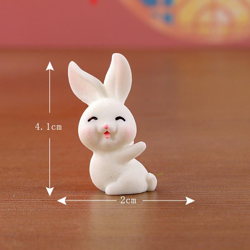 Cute Micro-landscape Mid-Autumn Festival Little Rabbit MooncakeGarden Decoration AccessoriesDesktop Car Resin Small Ornaments