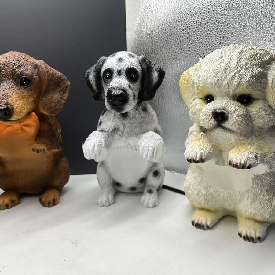 New Dog Series Paper Towel Holder Resin Figurine Toilet Wall Mounted Roll Paper Cute Dog Statue Home Decor