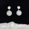 High-Quality Geometric Zircon Shell Stud Earrings: Elegant, Versatile Women's Fashion Jewelry
