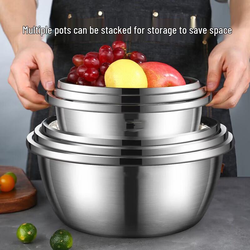 Li Bai Yi Thickened Stainless Steel Multi-Purpose Mixing Bowl
