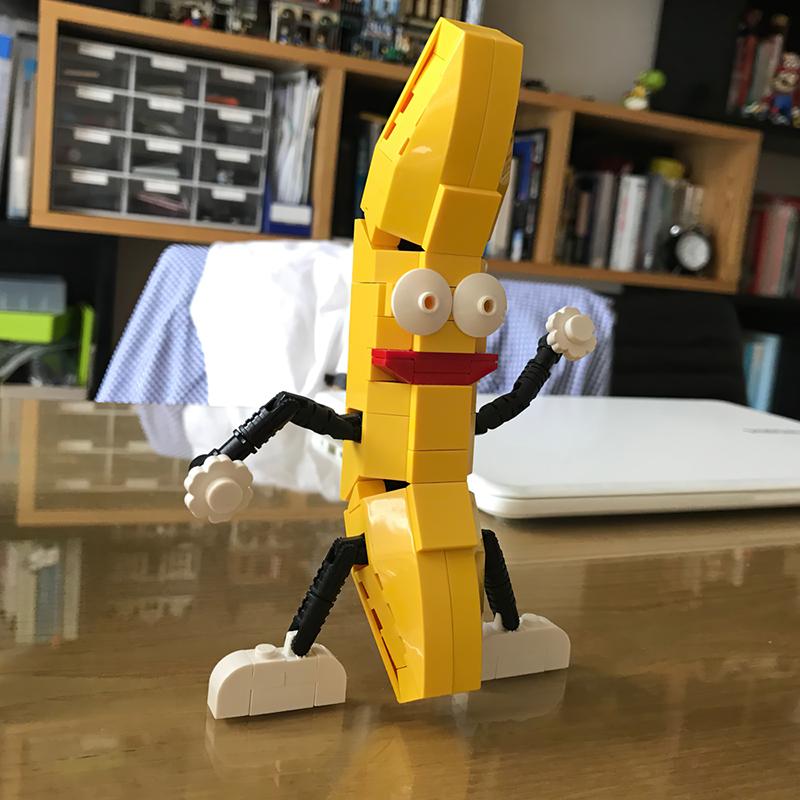 Gobricks Moc Funny Dancing Banana Building Block Creativity Action Dance Banana Fruit Interactive Assemble Toys Children Gift