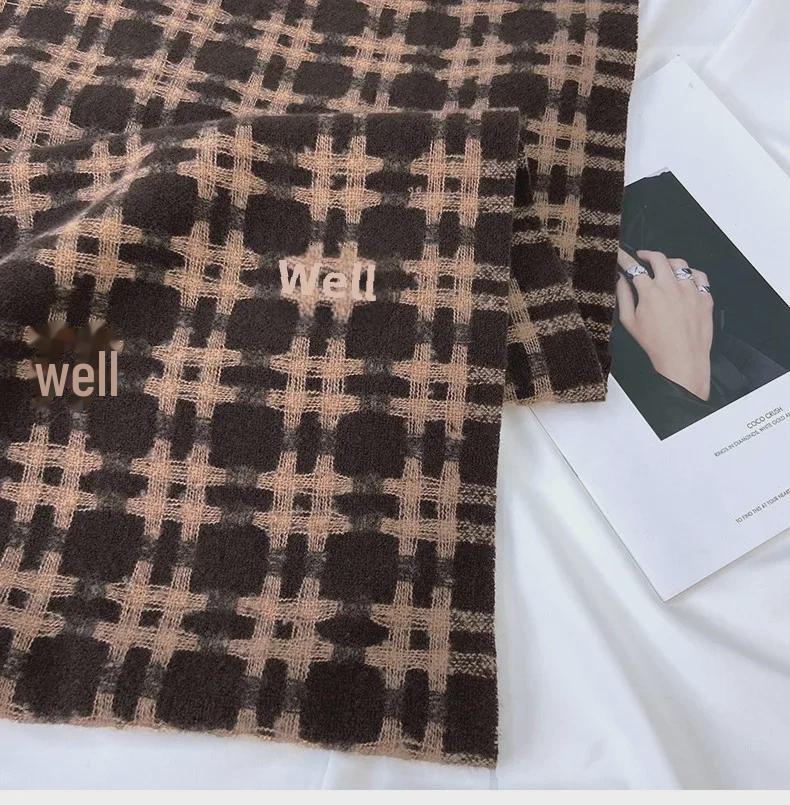 2024 Winter Women's Plaid Scarf: Korean Retro Style, Warm Imitation Cashmere Shawl for Students and Couples