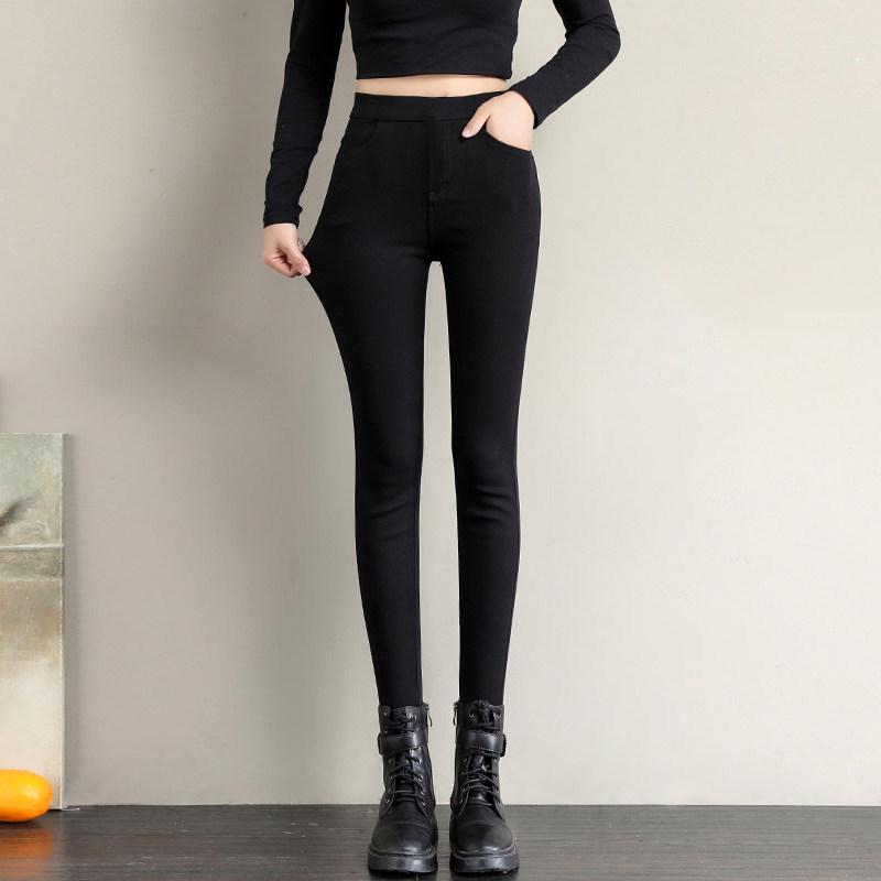 

Petite Women s High-Waisted Black Skinny Pants - Spring/Autumn Stretch Tights XL [115-125 lbs]