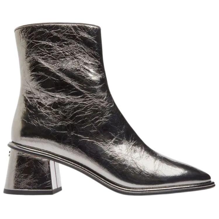 Coach Gigi Sheepskin Chunky Heel Zipper Ankle Boots 5.5cm Women ankle boots Gray CX016-ANT