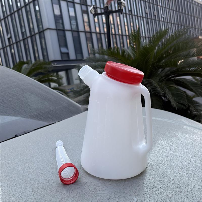 1.2/2/3/4/5L Graduated Oil Jug with Detachable Flexible Long Spout, Anti-Spill Fuel Dispensing Can, Car Engine Filling Tool