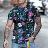 2024 Men's Vintage Clock Print T-Shirt Men's Street Casual Wear Men's Summer Fashion Top Men's Sports Sweat Wicks Short Sleeve