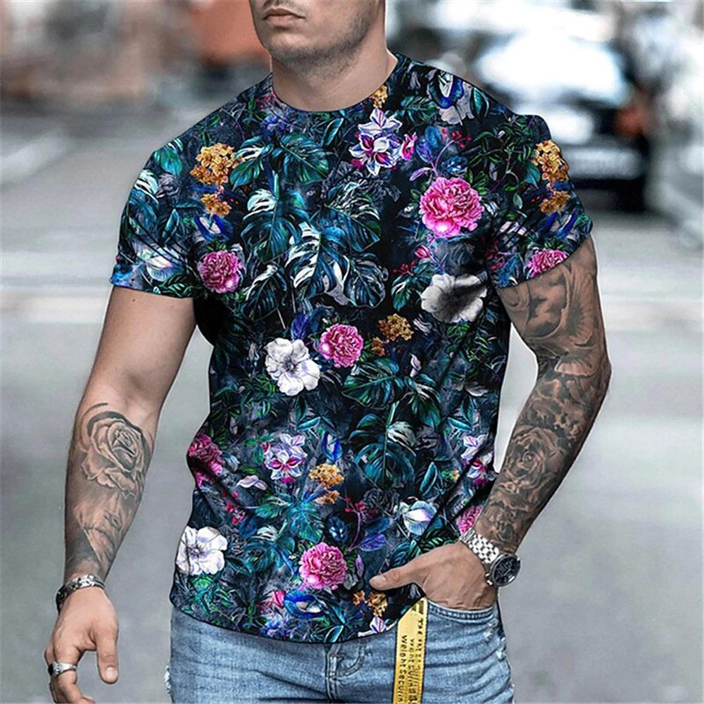 2024 Men's Vintage Clock Print T-Shirt Men's Street Casual Wear Men's Summer Fashion Top Men's Sports Sweat Wicks Short Sleeve