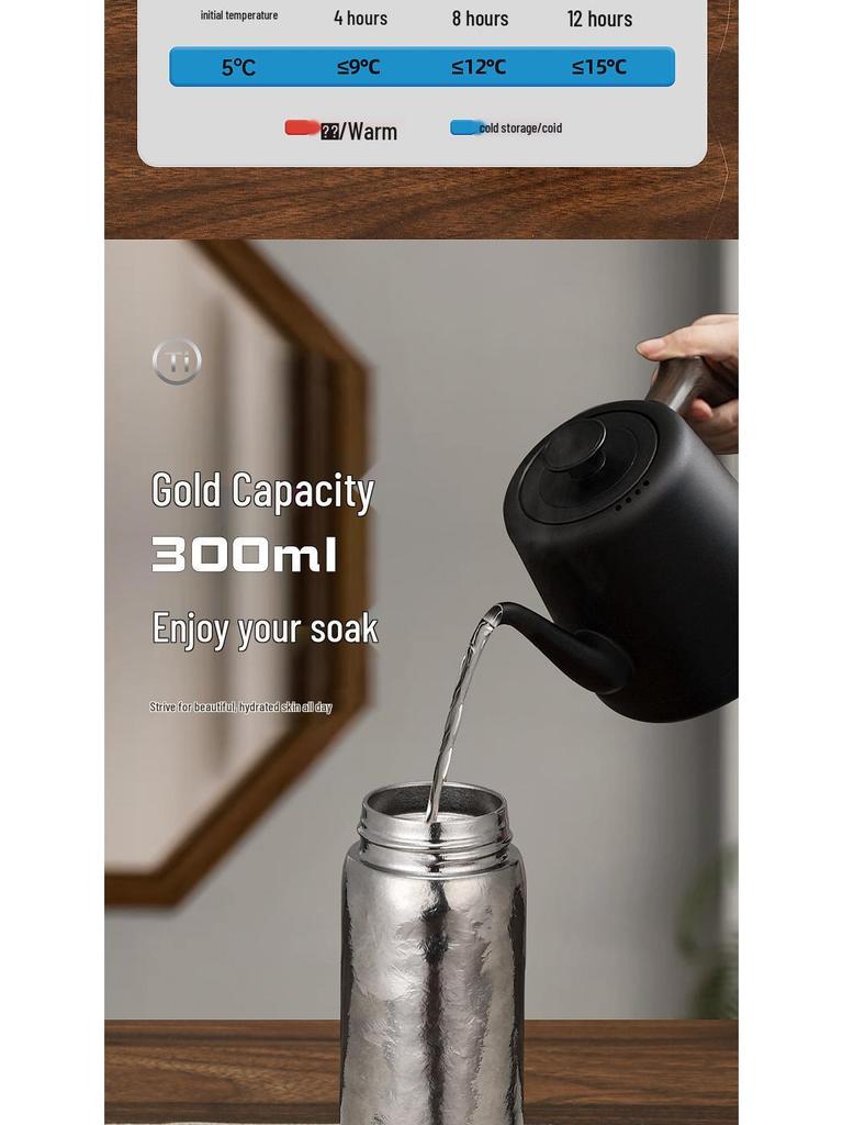 Premium Pure Titanium Insulated Cup with Tea Infuser - Double-Layer Vacuum Design, Portable and Stylish for Business Use.