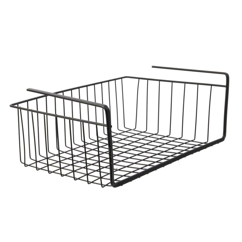Suspended Shelf Basket M Black Metal 40X26 Cm