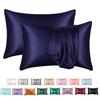 Zeby Luxury Silky Pillowcase Soft Comfortable Smooth Satin Pillow Cases High End Solid King Pillow Cover Home Queen Pillowcases