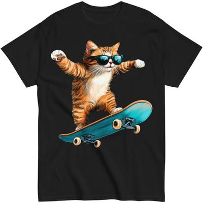 Cute Skateboarding Cats Unisex T-Shirt