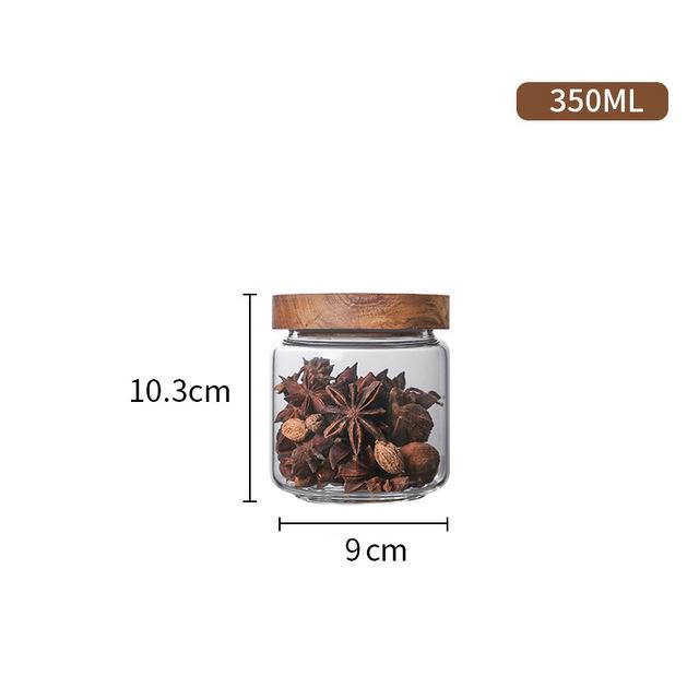 Acacia Wood Lid High Borosilicate Glass Cereal and Snacks Moisture-proof Storage Jar