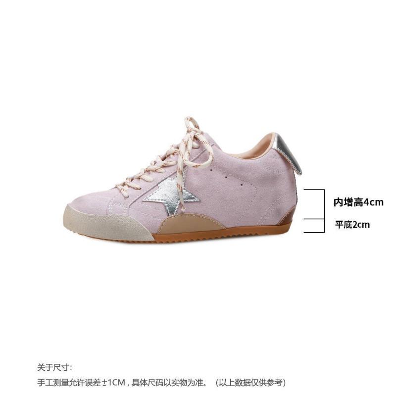 

6 см увеличение роста внутри шнурки мандаринки звезды маленькие грязные туфли женские полированные старые на толстой подошве универсальные повседневные кеды 39