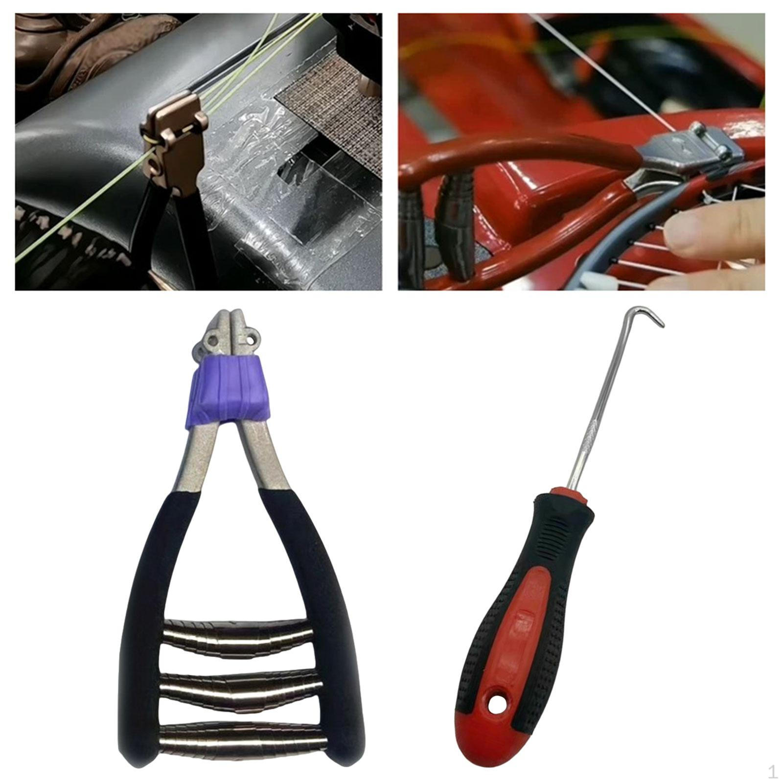 

3-пружинный зажим для струн для бадминтона и тенниса, удобный инструмент для натяжения струн ракетки чёрный