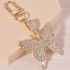 Sparkling Rhinestone Butterfly Shaped Keychain Animal Alloy Key Ring Bag Backpack Charm Car Key Pendant Accessories for Women