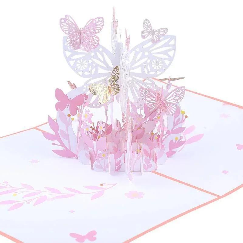 3D Butterfly Greeting Card Stationery Envelope Wedding Invitation Card Gift Valentine Birthday Thank You Invitation Card